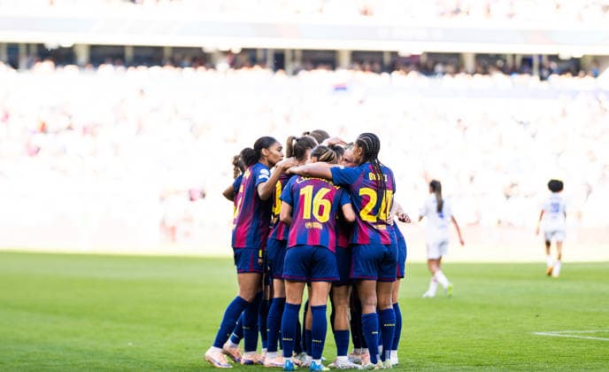 260523 Ewa Pajor of Barcelona celebrates with team mates after scoring 1 0 during the UEFA Women s Champions League final football match between Barcelona and Lyon on May 23, 2026 in Oslo Photo Vegard Grott BILDBYRAN kod VG VG0925 bbeng football fotball soccer champions league finale final final 2026 mesterligaen dam fcb barcelona lyon ol lyonnes jubel  Copyright: VEGARDxGRoTT BB260523VG043