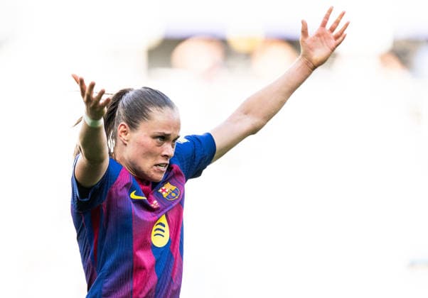 260523 Ewa Pajor of Barcelona celebrates after scoring 1 0 during the UEFA Women s Champions League final football match between Barcelona and Lyon on May 23, 2026 in Oslo Photo Vegard Grott BILDBYRAN kod VG VG0925 bbeng football fotball fotboll soccer champions league finale final final 2026 mesterligaen dam fcb barcelona lyon ol lyonnes jubel  Copyright: VEGARDxGRoTT BB260523VG044