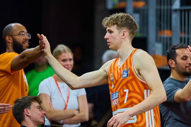 Tobias Jensen ratiopharm ulm, 07 after end of match GER, ratiopharm ulm vs Bamberg Baskets, Basketball, Playoffs, Quarterfinals, 3 Match, EasyCredit BBL, Season 2025 2026, 23 05 2026 GER, ratiopharm ulm vs Bamberg Baskets, Basketball, Playoffs, Quarterfinals, 3 Match, EasyCredit BBL, Season 2025 2026, 23 05 2026 New Ulm Copyright: xEibner-Pressefoto GeraldxOelze-dexStoppanyx EP_ODS