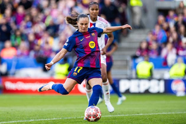 260523 Ewa Pajor of Barcelona scores 2 0 during the UEFA Women s Champions League final football match between Barcelona and Lyon on May 23, 2026 in Oslo Photo Vegard Grott BILDBYRAN kod VG VG0925 bbeng football fotball fotball soccer champions league finale final final 2026 mesterligaen dam fcb barcelona lyon ol lyonnes  Copyright: VEGARDxGRoTT BB260523VG052