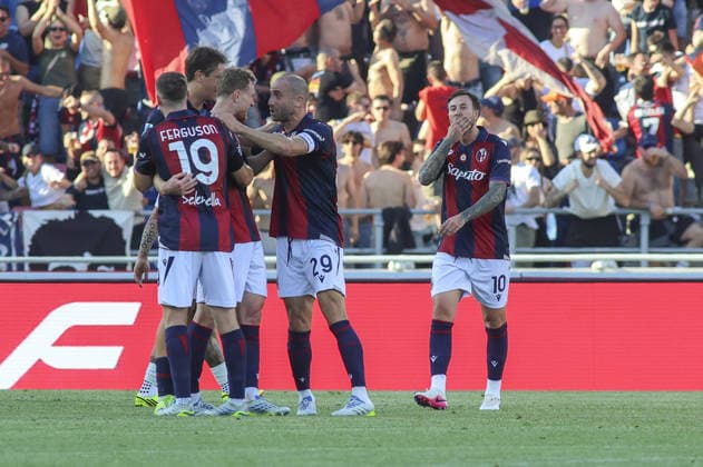 IPA85003510 - Tommaso Pobega of Bologna FC celebrates after scoring during Bologna FC vs FC Inter, 38th Serie A Enilive 2025-26 game at Renato dall Ara stadium in Bologna (BO), Italy, on May 23, 2026.  Copyright: xDavidexCasentini IPAxSportx xx 85003510