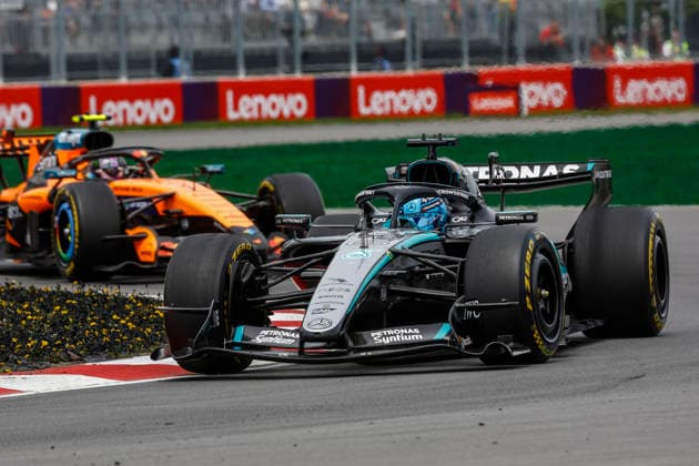 Montreal 2026, Montreal, Quebec, Canada, FIA F1 GP Canada, 63 RUSSELL George gbr , Mercedes AMG F1 Team W17 01 NORRIS Lando gbr , McLaren F1 Team MCL40 Montreal Canada