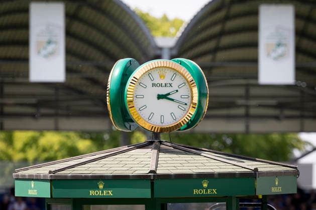 A big Rolex watch before the show jumping S5 2nd Qualifier Rolex Grand Prix, show jumping competition with one round and jump-off, CSI5, Rolex Grand Slam, on 23 05 2026, World Equestrian Festival, TSCHIO Aachen 2026 from 22 24 05 2026 in Aachen Germany Â