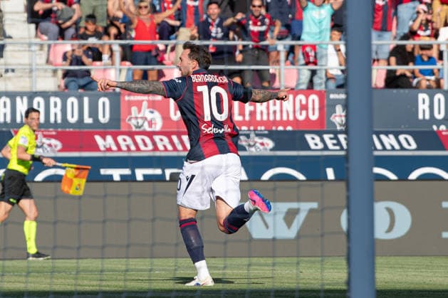 Foto IPP Damiano Fiorentini Bologna 23 05 2026 Calcio Campionato serie A 2025-2026 partita: Bologna-Inter nella foto: esultanza gol Federico Bernardeschi per il pareggio Italy Photo Press World Copyright italy ITALY  Copyright: xR4924_italyphotopressx