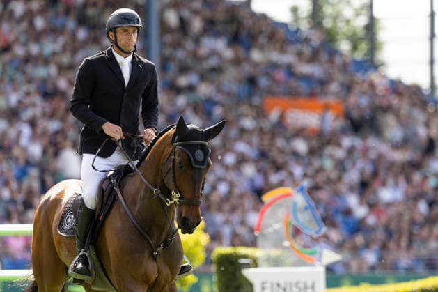 Richard VOGEL GER on Phenyo van het Keysersbos, single picture, after the round in jumping S5 2nd Qualifier Rolex Grand Prix, jumping competition with one round and jump-off, CSI5, Rolex Grand Slam, on 23 05 2026, World Equestrian Festival, TSCHIO Aachen 2026 from 22 24 05 2026 in Aachen Germany Â