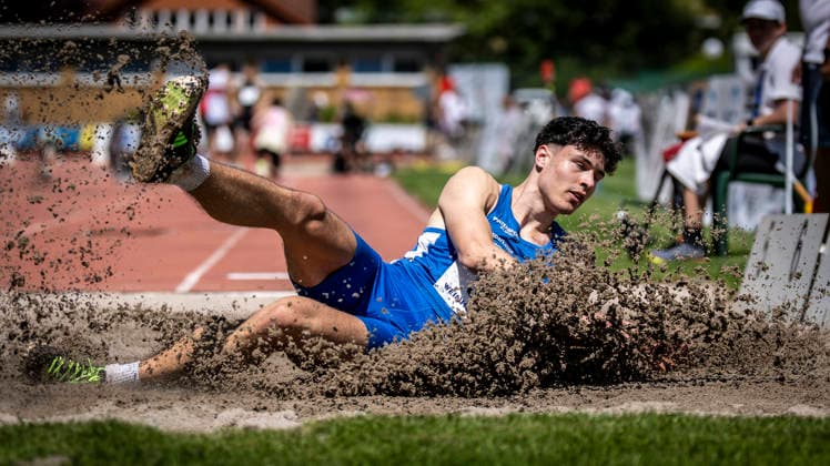 WEINHEIM, GERMANY - MAY 23 Steven Freund (GER LAC Erdgas Chemnitz) during the B&S Kurpfalz Gala am 23.05.2026 at the Sepp-Herberger-Stadium in Weinheim (Baden-Wuerttemberg Germany). Baden-Wuerttemberg Germany Copyright: xAxelxKohringx