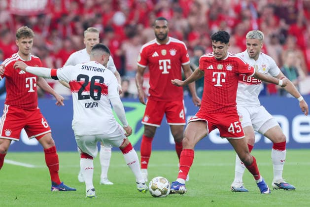 Deniz Undav VfB Stuttgart and Aleksandar Pavlovic FC Bayern Munich battle for the ball, DFB Cup Final 2026, FC Bayern Munich v VfB Stuttgart, Olympiastadion on May 23, 2026 in Berlin, Germany Photo by Marco Steinbrenner DeFodi Images Deniz Undav VfB Stuttgart and Aleksandar Pavlovic FC Bayern München battle for the ball, DFB Cup Final 2026, FC Bayern München v VfB Stuttgart, Olympiastadion, May 23, 2026 in Berlin, Germany Photo by Marco Steinbrenner DeFodi Images