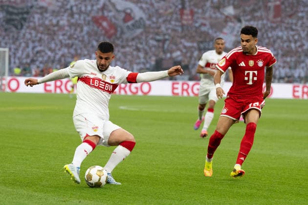 v li Deniz Undav VfB Stuttgart 26 , Luis Diaz FC Bayern Muenchen, 14 GER, FC Bayern Muenchen vs VfB Stuttgart, Football, Men, DFB Pokal, Final, Season 2025 2026, 23 05 2026, DFL DFB REGULATES PROHIBIT ANY USE OF PHOTOGRAPHS AS IMAGE SEQUENCES AND OR QUASI VIDEO, GER, FC Bayern Muenchen vs VfB Stuttgart, Football, Men, DFB Cup, Final, Season 2025 2026, 23 05 2026 Berlin Copyright: xEibner-Pressefoto WolfgangxFrankx EP_WFK