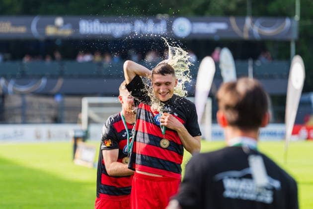 Beer shower Fortuna Köln vs FC Viktoria Köln, Football, State Cup Middle Rhine 2025 26, Final, Season 2025 26, 23 05 2026, Fortuna Köln vs FC Viktoria Köln, Football, State Cup Middle Rhine, Final, Season 2025 26, 23 05 2026 Köln Copyright: xEibner-Pressefoto LukasxBaldygax EP_LBA