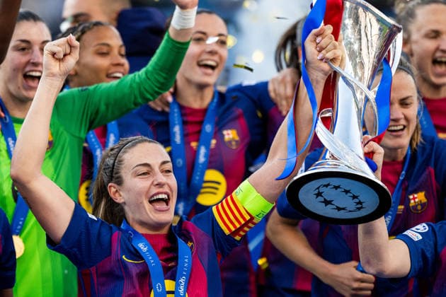 260523 Alexia Putellas of Barcelona celebrates with the trophy after the UEFA Women s Champions League final football match between Barcelona and Lyon on May 23, 2026 in Oslo Photo Vegard Grott BILDBYRAN kod VG VG0925 bbeng football fotball fotboll soccer champions league finale final final 2026 mesterligaen dam fcb barcelona lyon ol lyonnes jubel  Copyright: VEGARDxGRoTT BB260523VG068