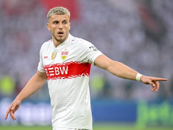 Ermedin DemiroviÄ‡ VfB Stuttgart gestures during the DFB Cup Final 2026 match between FC Bayern München and VfB Stuttgart at Olympiastadion on May 23, 2026 in Berlin, Germany Photo by Harry Langer DeFodi Images