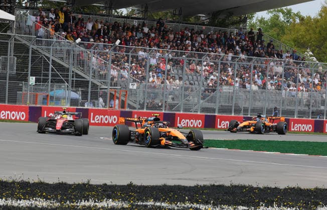 23 05 2026, Circuit Gilles Villeneuve, Montreal, FORMULA 1 LENOVO GRAND PRIX DU CANADA 2026 , in the picture Lando Norris GBR , McLaren Mastercard F1 Team, Lewis Hamilton GBR , Scuderia Ferrari HP, Oscar Piastri AUS Photo by Mark Urquhart Hasan Bratic DeFodi Images