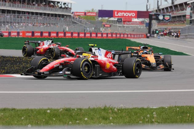 23 05 2026, Circuit Gilles Villeneuve, Montreal, FORMULA 1 LENOVO GRAND PRIX DU CANADA 2026 , in the picture Lewis Hamilton GBR , Scuderia Ferrari HP, Oscar Piastri AUS , McLaren Mastercard F1 Team, Charles Leclerc MCO Photo by Mark Urquhart Hasan Bratic DeFodi Images