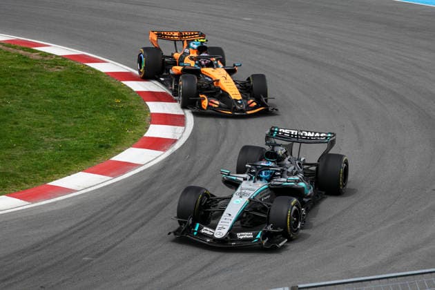 F1 - CANADIAN GRAND PRIX 2026 63 RUSSELL George (gbr), Mercedes AMG F1 Team W17, action 01 NORRIS Lando (gbr), McLaren F1 Team MCL40, action during the Formula 1 Grand Prix du Canada 2026, 5th round of the 2026 Formula One World Championship, WM, Weltmeisterschaft from May 22 to 24, 2026 on the Circuit Gilles Villeneuve, in Montrà al, Canada - Montrà alCanada Copyright: xXavixBonillax