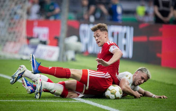 Sport Bilder des Tages Berlin, Germany. 23rd Mai 2026. Joshua Kimmich (FCB) Ermedin DemiroviÄ‡ (VfB) Bayern München - VfB Stuttgart 23.05.2026 *** Berlin, Germany 23rd May 2026 Joshua Kimmich FCB Ermedin DemiroviÄ‡ VfB Bayern Munich VfB Stuttgart 23 05 2026
