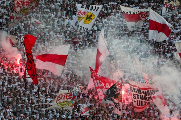 DFB Cup final FC Bayern Munich VfB Stuttgart on 23 05 2026 at the Olympic Stadium in Berlin Fans of Stuttgart set off pyrotechnics MH