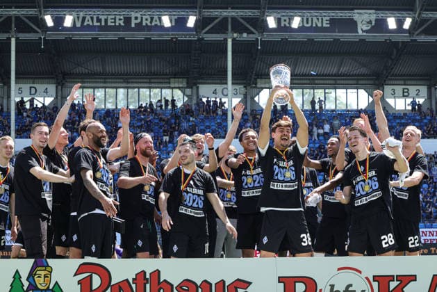 23 05 2026, xhettx, Fußball Landespokal Baden Finale, VfR Mannheim SV Waldhof Mannheim v l Jubel beim Waldhof DFL DFB REGULATIONS PROHIBIT ANY USE OF PHOTOGRAPHS as IMAGE SEQUENCES and or QUASI VIDEO