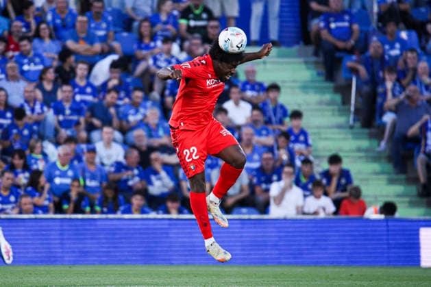 Getafe vs Osasuna, on the 38th matchday of the 2025 26 Spanish First Division May 23, 2026, Getafe, Madrid, Spain Boyomo during the Spanish championship LaLiga football match between Getafe and Osasuna on 23 May 2026 at Estadio El Coliseum in Getafe, Madrid, Spain Madrid Madrid Madrid Spain Copyright: xAlejandroxMatiasx