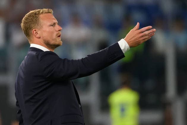 Oscar Hiljemark, head coach of Pisa Sporting Club 1909, gestures during the Serie A 2025 2026 football match between SS Lazio and Pisa SC 1909 at Stadio Olimpico in Rome (Italy), May 23, 2026. AndreaxStaccioli