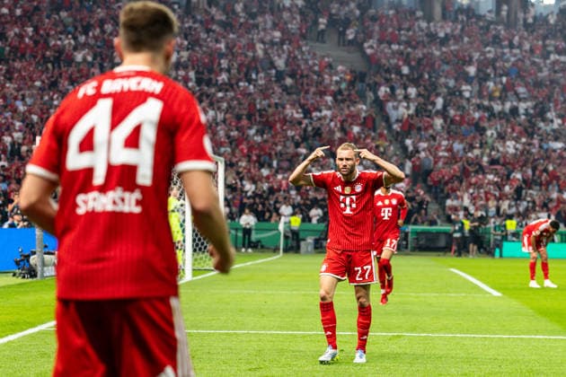 GER, DFB Cup final, training and press conference, FC Bayern Munich VfB Stuttgart 23 05 2026, Olympic Stadium, Olympic Stadium, GER, DFB Cup final, training and press conference, FC Bayern Munich VfB Stuttgart Michael Olise FC Bayern Munich 17 cheers Â nordphotoxGmbHxx xAlexanderxTrienitz nph00051