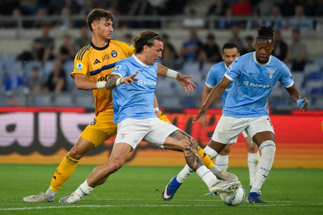 Rosen Bozhinov of Pisa Sporting Club 1909 and Luca Pellegrini of SS Lazio during the Serie A 2025 2026 football match between SS Lazio and Pisa SC 1909 at Stadio Olimpico in Rome (Italy), May 23, 2026. AndreaxStaccioli
