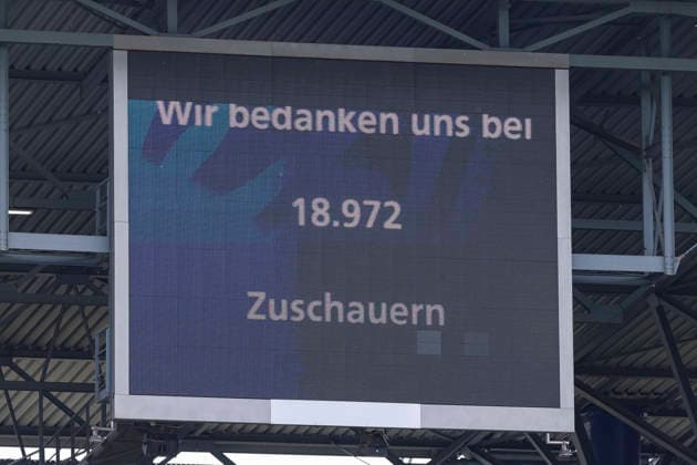 23 05 2026, GER, football, men, Niederrheinpokal final, season 2025 2026, SC St Tönis MSV Duisburg the number of spectators of 18 972 at the Niederrheinpokal Duisburg schauinsland reisen Arena Nordrhein Westfalen Germany Copyright: xAdrianxSchlüterx