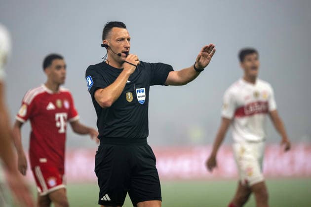 Referee Sven Jablonski xettx, Germany, Berlin, 23 05 2026, Football, DFB Pokal FC Bayern Muenchen vs VfB Stuttgart, Season 2025 2026, Final, Olympiastadion DFL DFB REGULATIONS PROHIBIT ANY USE OF PHOTOGRAPHS AS IMAGE SEQUENCES AND OR QUASI VIDEO