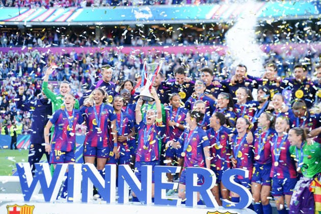 OSLO, NORWAY - 23 MAY 2026: Captain Alexia Putellas of FC Barcelona, Barca Femeni lifts the trophy, as FC Barcelona Femeni are crowned queens of Europe after winning the 2026 UEFA Women s Champions League Final match between FC Barcelona Femeni and OL Lyonnes at Ullevaal Stadion on May 23, 2026 in Oslo, Norway.  Copyright: xAlexandraxFechetex xSPPx Sportspressphoto_152794