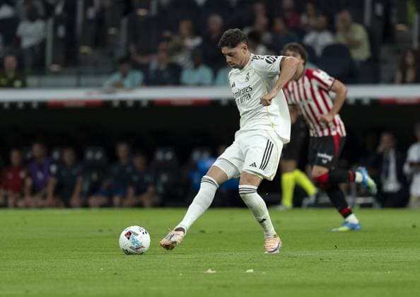 Real Madrid v Athletic Club Bilbao - La Liga MADRID, SPAIN - MAY 23: Federico Valverde of Real Madrid in action during La Liga match between Real Madrid and Athletic Club Bilbao at Bernabeu Stadium in Madrid, Spain on May 23, 2026. Pablo Garcia Anadolu Madrid Spain. Editorial use only. Please get in touch for any other usage.  Copyright: x2026xAnadoluxPabloxGarciax