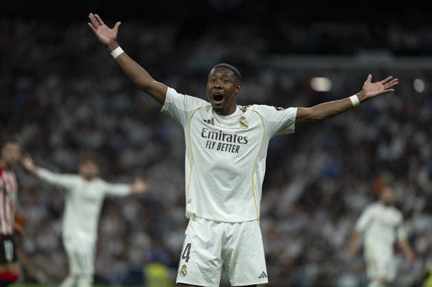 Real Madrid v Athletic Club Bilbao - La Liga MADRID, SPAIN - MAY 23: Alaba of Real Madrid in action during La Liga match between Real Madrid and Athletic Club Bilbao at Bernabeu Stadium in Madrid, Spain on May 23, 2026. Pablo Garcia Anadolu Madrid Spain. Editorial use only. Please get in touch for any other usage.  Copyright: x2026xAnadoluxPabloxGarciax