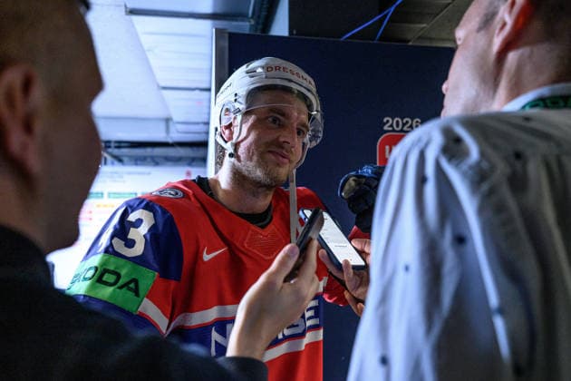 260523 Max Krogdahl of Norway in the mixed zone after the 2026 IIHF Ice Hockey World Championship match between Norway and Sweden on May 23, 2026 in Fribourg Photo Jesper Zerman BILDBYRAN kod JZ JZ0727 ishockey ice hockey ishockey vm 2026 vm 2026 iihf world championship norge norway sverige sweden bbeng  Copyright: JESPERxZERMAN BB260523JZ070