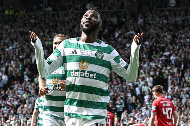 Celtic v Dunfermline Athletic Scottish Gas Men s Scottish Cup Kelechi Iheanacho of Celtic scores his sides third goal of the match and celebrates his goal during the Scottish Gas Men s Scottish Cup Final between Celtic and Dunfermline Athletic at Barclays Hampden, Glasgow 23 05 2026 UK Newspapers OUT Copyright: xJamiexJohnstonx FIL-23466-0311