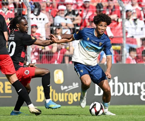 23 05 2026, xophax, Fußball , Verbandspokal Final Bitburger Pokal 2025 2026 SC Fortuna Köln vs Viktoria Köln f l n r Yannick Aime Tonye Viktoria Köln , Neo Telle SC Fortuna Köln Koeln