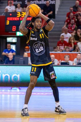 ProA Playoffs Semifinal, Giessen 46ers vs Bozic Estriche Kirchheim Knights, Osthalle Giessen 23 05 2026 ProA, Giessen, Germany 23 05 2026 Tyrel Morgan Bozic Estriche Kirchheim Knights, 11 , Barmer ProA 2 Basketball Bundesliga, Playoffs, Game of Giessen 46ers vs Bozic Estriche Kirchheim Knights, Osthalle Giessen Copyright: xBEAUTIFULxSPORTS Freudensteinx