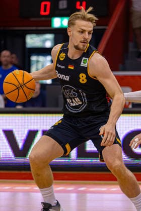 ProA Playoffs Semifinal, Giessen 46ers vs Bozic Estriche Kirchheim Knights, Osthalle Giessen 23 05 2026 ProA, Giessen, Germany 23 05 2026 Lucas Mayer Bozic Estriche Kirchheim Knights, 8 , Barmer ProA 2 Basketball Bundesliga, Playoffs, Giessen 46ers vs Bozic Estriche Kirchheim Knights game, Osthalle Giessen Copyright: xBEAUTIFULxSPORTS Freudensteinx