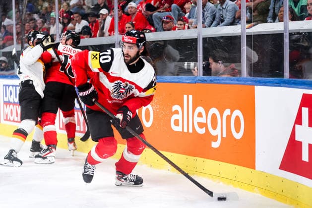 Ice hockey, Eishockey - IIHF WC 2026 ZURICH,SWITZERLAND,23.MAY.26 - ICE HOCKEY - IIHF Ice Hockey World Championship, WM, Weltmeisterschaft 2026, group stage, Austria vs Germany. Image shows Benjamin Nissner (AUT).  GEPAxpictures xMaticxKlansek