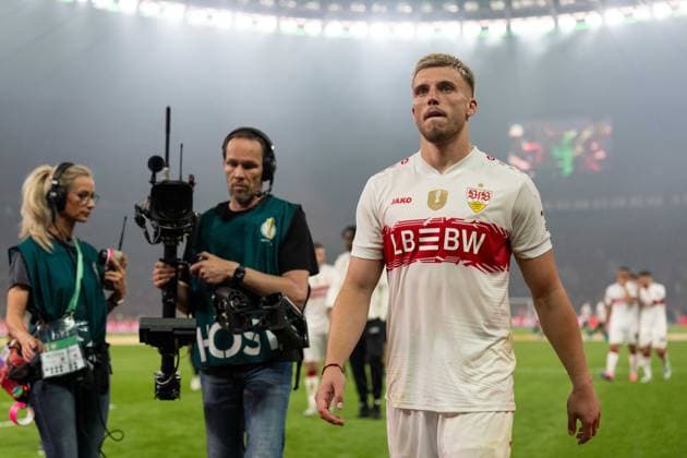 Ermedin Demirovic VfB Stuttgart, 09 disappointed disappointment after defeat, GER, FC Bayern Muenchen vs VfB Stuttgart, Football, Men, DFB Cup, Final, Season 2025 2026, 23 05 2026 DFL REGULATES PROHIBIT ANY USE OF PHOTOGRAPHS AS IMAGE SEQUENCES AND OR QUASI VIDEO GER, FC Bayern Muenchen vs VfB Stuttgart, Football, Men, DFB Pokal, Final, Season 2025 2026, 23 05 2026 Berlin Copyright: xEibner-Pressefoto MaxxVincenx EP_MVN