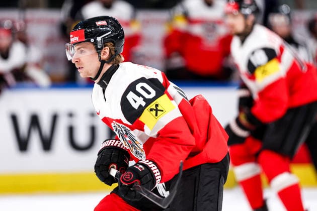 Ice hockey, Eishockey - IIHF WC 2026 ZURICH,SWITZERLAND,23.MAY.26 - ICE HOCKEY - IIHF Ice Hockey World Championship, WM, Weltmeisterschaft 2026, group stage, Austria vs Germany. Image shows Tim Harnisch (AUT).  GEPAxpictures xMaticxKlansek