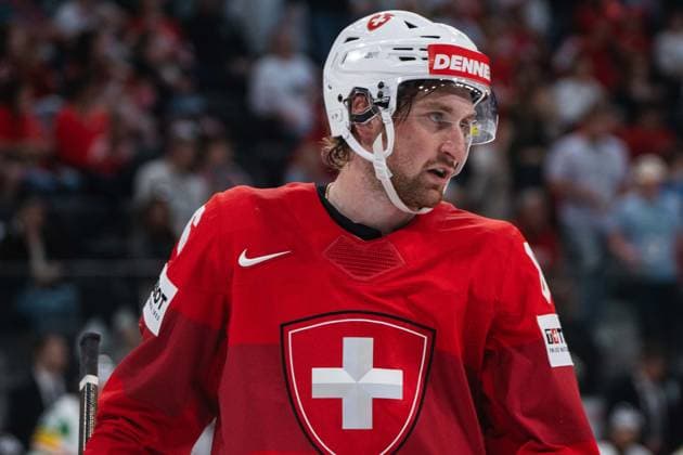 ZURICH, ZURICH - MAY 23: Janis Moser of Switzerland during the 2026 IIHF World Championship, WM, Weltmeisterschaft Preliminary Round Group A match between Switzerland and Hungary at Swiss Life Arena on May 23, 2026 in Zurich, Zurich, Switzerland.  Copyright: xLivioxBaeriswylx xSPPx Sportspressphoto_152945