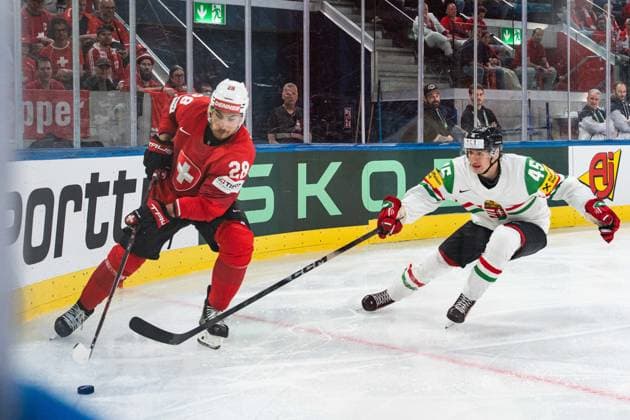 ZURICH, ZURICH - MAY 23: Timo Meier of Switzerland during the 2026 IIHF World Championship, WM, Weltmeisterschaft Preliminary Round Group A match between Switzerland and Hungary at Swiss Life Arena on May 23, 2026 in Zurich, Zurich, Switzerland.  Copyright: xLivioxBaeriswylx xSPPx Sportspressphoto_152948