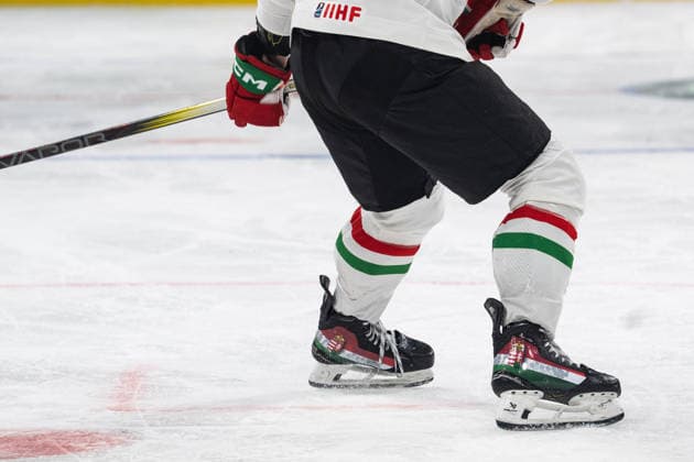 ZURICH, ZURICH - MAY 23: Custom skates worn by several Hungary players are seen during the 2026 IIHF World Championship, WM, Weltmeisterschaft Preliminary Round Group A match between Switzerland and Hungary at Swiss Life Arena on May 23, 2026 in Zurich, Zurich, Switzerland.  Copyright: xLivioxBaeriswylx xSPPx Sportspressphoto_152955
