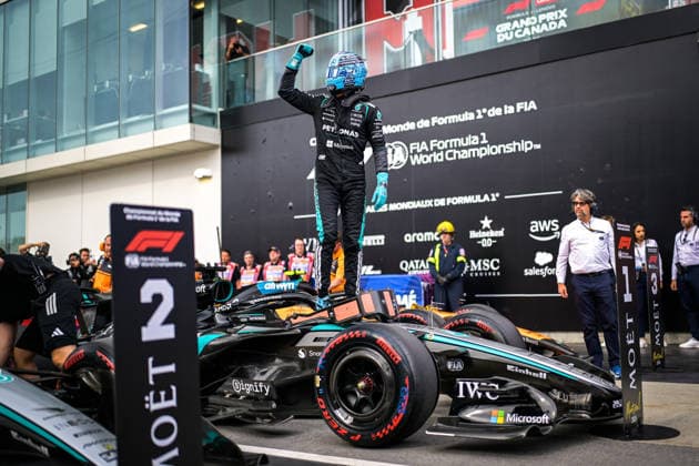 F1 - CANADIAN GRAND PRIX 2026 RUSSELL George (gbr), Mercedes AMG F1 Team W17, portrait, pole position during the Formula 1 Grand Prix du Canada 2026, 5th round of the 2026 Formula One World Championship, WM, Weltmeisterschaft from May 22 to 24, 2026 on the Circuit Gilles Villeneuve, in MontrÃ al, Canada - MontrÃ alCanada  Copyright: xDPPIx