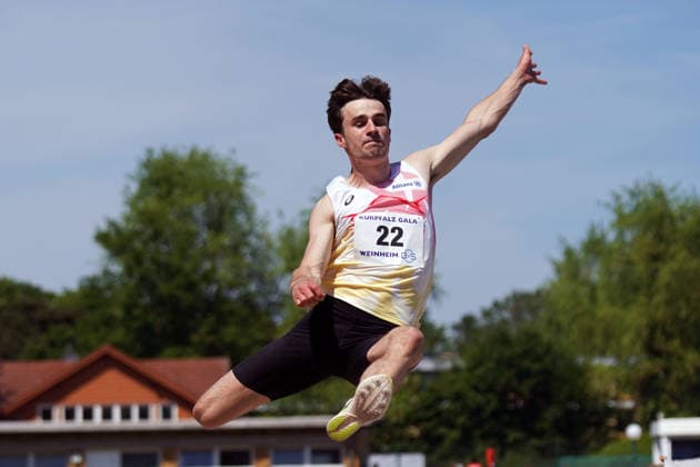 Athletics, athletics, B U S Kurpfalz Gala , 23 05 2026 , Sepp Herberger Stadion Weinheim, long jump Yanni Sampson, Belgium, BEL,