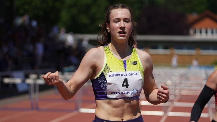 Athletics, athletics, B U S Kurpfalz Gala , 23 05 2026 , Sepp Herberger Stadion Weinheim, 100m hurdles Marlene Marlena Meier TSV Bayer 04 Leverkusen