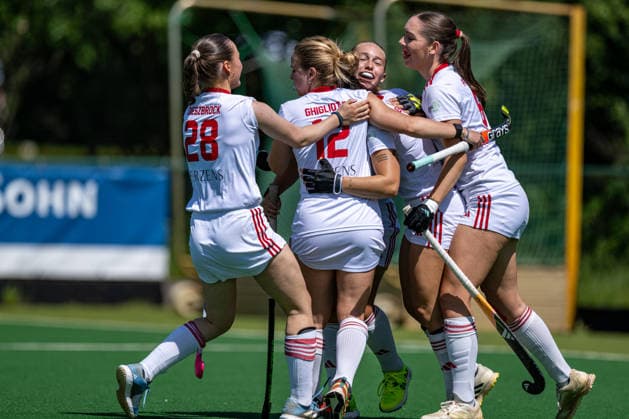 BHC 1 Womens Club Raffelberg Field Hockey, 2 Playdown Match, 1 Bundesliga, Women Bremen, Germany, 23 05 26 BHC 1 Womens Club Raffelberg at Bremer Hockey Club e V on 23 05 2026 in Bremen, Germany Photo by Axel Kaste Goal celebration BHC Bremen Bremer Hockey Club e V Free Hanseatic City of Bremen Germany BHC Damen - Raffelberg 3-1 23.5.26 LR-3697
