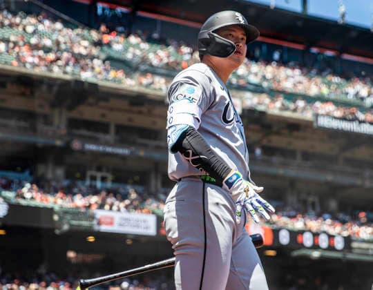 MLB, Baseball Herren, USA 2026: Chicago Vs San Francisco MAY 23 May 23 2026 Chicago first baseman Munetaka Murakami (5)up to bat during the MLB game between Chicago White Sox and the San Francisco Giants. Thurman James CSM (Credit Image: Â Thurman James Cal Media) San Francisco Ca USA EDITORIAL USE ONLY Copyright: xx ZUMA-20260523_zma_c04_021.jpg ThurmanxJamesx csmphotothree491443