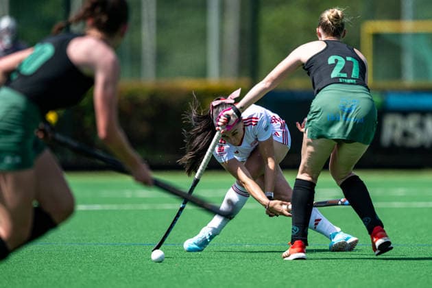 BHC 1 Damen Club Raffelberg Feldhockey, 2 Playdown Spiel, 1 Bundesliga, Frauen Bremen, Deutschland, 23 05 26 BHC 1 Damen Club Raffelberg im Bremer Hockey Club e V am 23 05 2026 in Bremen, Deutschland Foto von Axel Kaste Schrubber von Agostina Lovagnini Bremen Bremer Hockey Club e V Freie Hansestadt Bremen Deutschland BHC Damen - Raffelberg 3-1 23.5.26 LR-3793