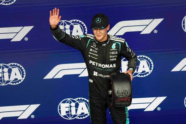 F1 - CANADIAN GRAND PRIX 2026 RUSSELL George (gbr), Mercedes AMG F1 Team W17, portrait pole position during the Formula 1 Grand Prix du Canada 2026, 5th round of the 2026 Formula One World Championship, WM, Weltmeisterschaft from May 22 to 24, 2026 on the Circuit Gilles Villeneuve, in MontrÃ al, Canada - MontrÃ alCanada  Copyright: xXavixBonillax