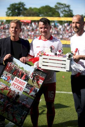 23 05 2026, xfsx, Herren, Fußball, Saison 2025 2026, BFV Verbandspokal, Finale FC Wuerzburger Kickers TSV 1860 Muenchen v li Vorstandsvorsitzender Andre Herber FC Wuerzburger Kickers , Peter Kurzweg FC Wuerzburger Kickers , Sportdirektor Sebastian Neumann FC Wuerzburger Kickers Wuerzburg AKON ARENA Bayern Deutschland