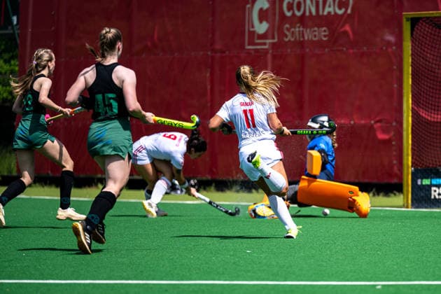 BHC 1 Ladies Club Raffelberg Field Hockey, 2 Playdown Match, 1 Bundesliga, Women Bremen, Germany, 23 05 26 BHC 1 Ladies Club Raffelberg at Bremer Hockey Club e V on 23 05 2026 in Bremen, Germany Photo by Axel Kaste Goal Shot Delfina Granatto, BHC Bremen Bremer Hockey Club e V Free Hanseatic City of Bremen Germany BHC Damen - Raffelberg 3-1 23.5.26 LR-4466
